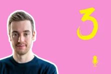 Teaserbild: pinker Hintergrund, links Titel Jung und Aktiv,  in der Mitte ein Outline-Bild von Carl Mühlbachrechts eine große, gelbe 3