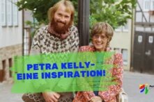 Lukas Beckmann und Petra Kelly in der 80er Jahre