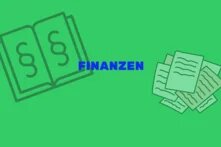Grafik von Papier und Paragraph Symbol und die Schrift "Finanzen"