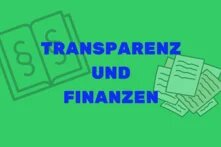 Grafik von Papier und Paragraph Symbol und die Schrift "Finanzen"