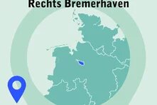 Logo der Podcastfolge mit Landkarte von bremen