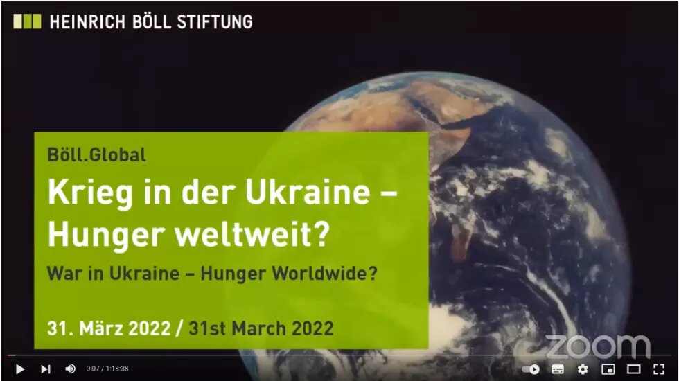 Titelbild der Veranstaltung "Krieg in der Ukraine-Hunger weltweit?"