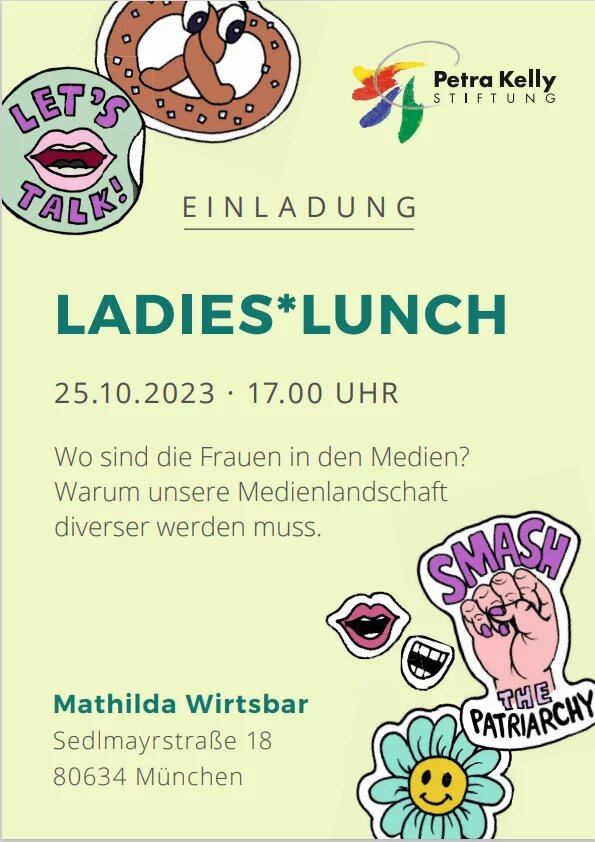 Einladungsflyer für den diesjährigen Ladies*Lunch, Vorderseite der Postkarte
