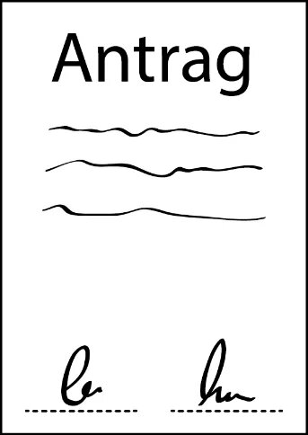 Ein Antrag mit 2 Unterschriften